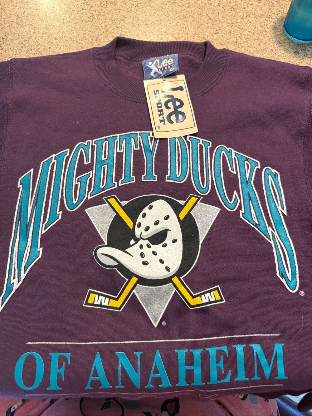 Vintage Purple Mighty Ducks Graphic Crewneck Sweatshirt Teen or Men/Woman Size M
